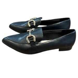 Steven New York “Vilena” Faux Leather Padded Insole Loafers in Black – Size 9.5